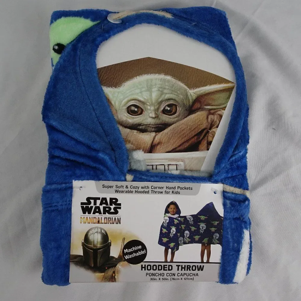 Star Wars The Mandalorian Kids Hooded Throw 30inX50in